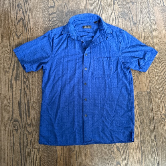 Tasso Ella Blue Silk Button Up Shirt - Picture 1 of 4